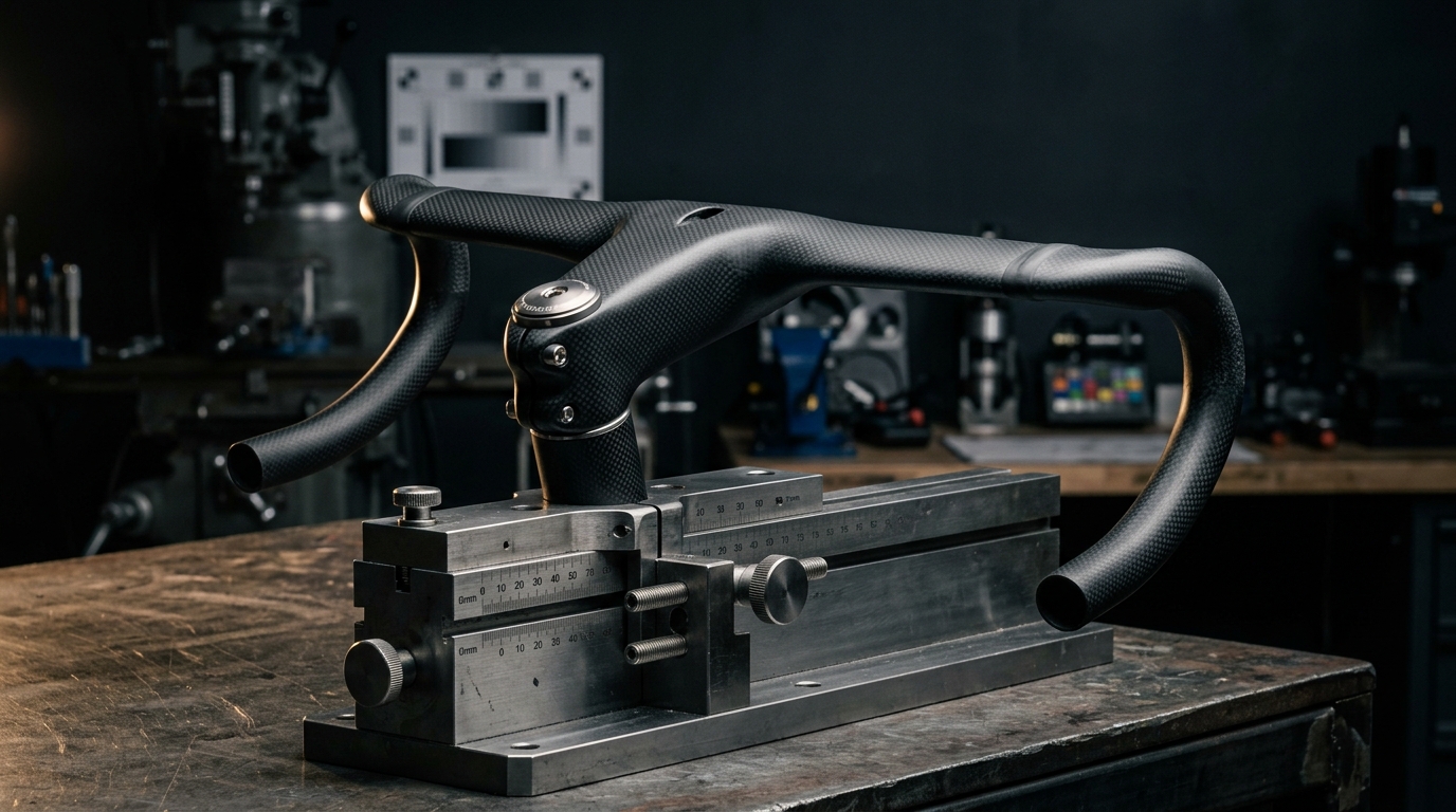Bespoke monolithic one-piece aerodynamic carbon fiber track cockpit mounted on a precision steel inspection fixture