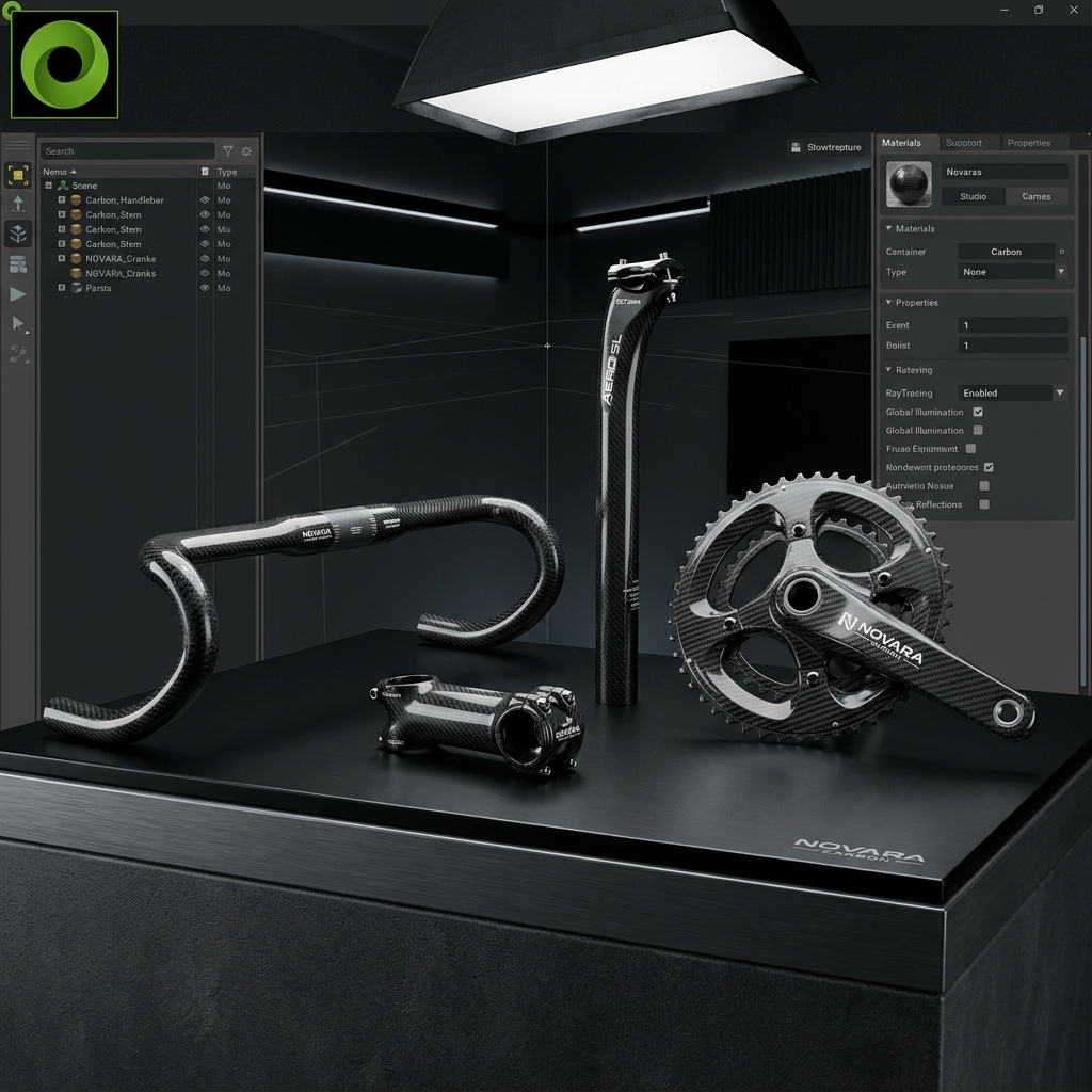 High-fidelity real-time raytraced carbon fiber weave reflection in NVIDIA Omniverse